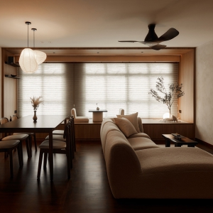 纯白+原木构筑温情居所，实现宁静的氛围感