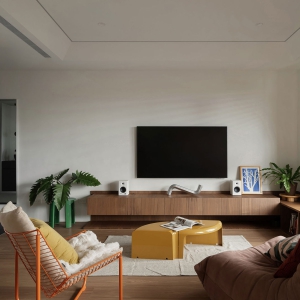 75㎡现代简约家居，暖色系营造悠闲自在的治愈空间